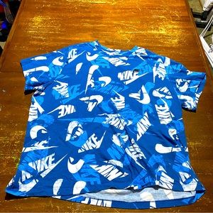The Nike Tee Blue Logo Print T-Shirt Men Size 4xl xxxxl DM6381-407 Geometric